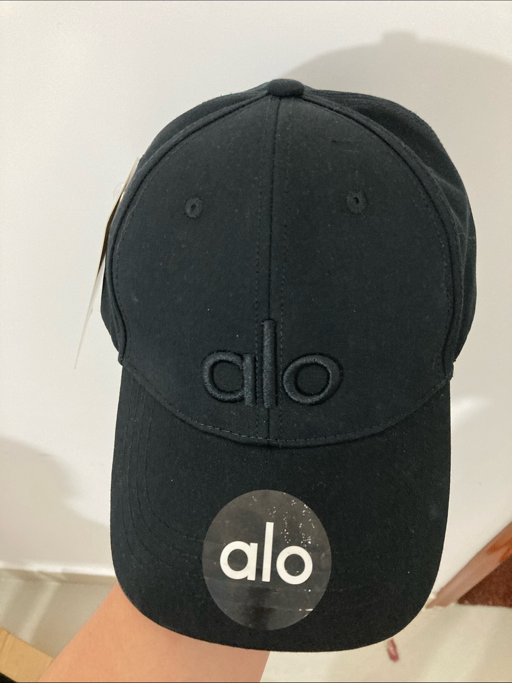 ALO Yoga Black Embroidered Baseball Cap